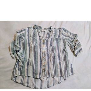 Siren Lily Multicolor Striped Button Down Shirt